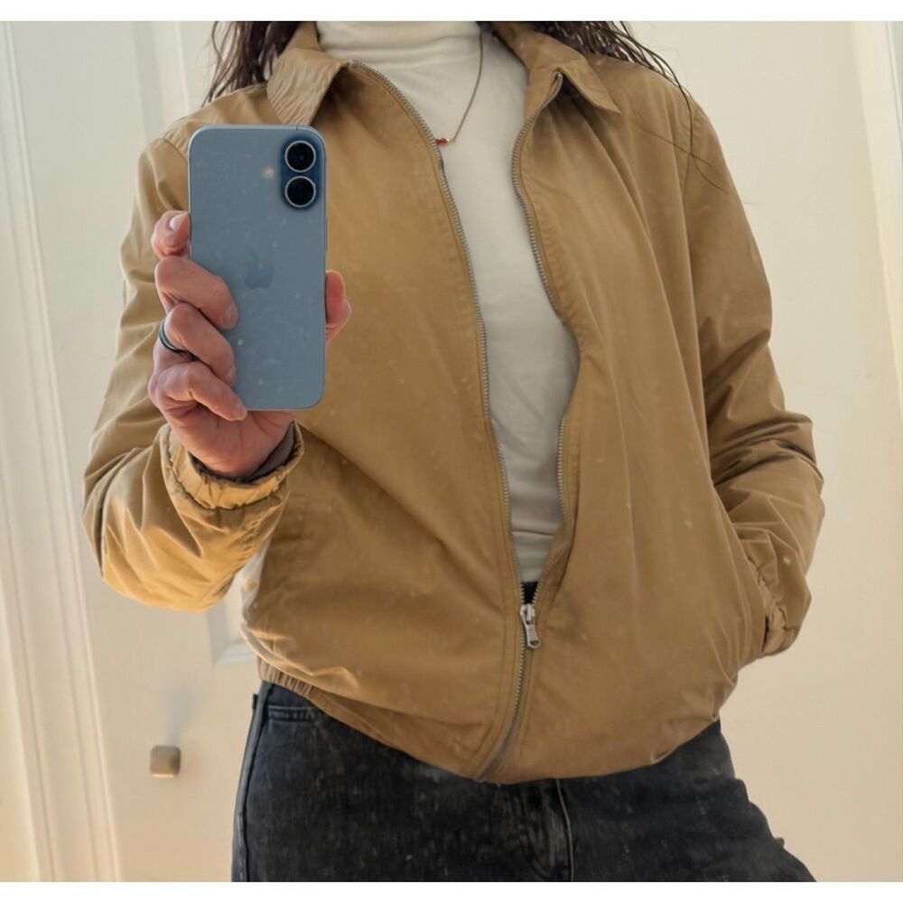 Topman Tan Harrington Style Jacket Men’s Small Lightweight Zip Blouson Coat